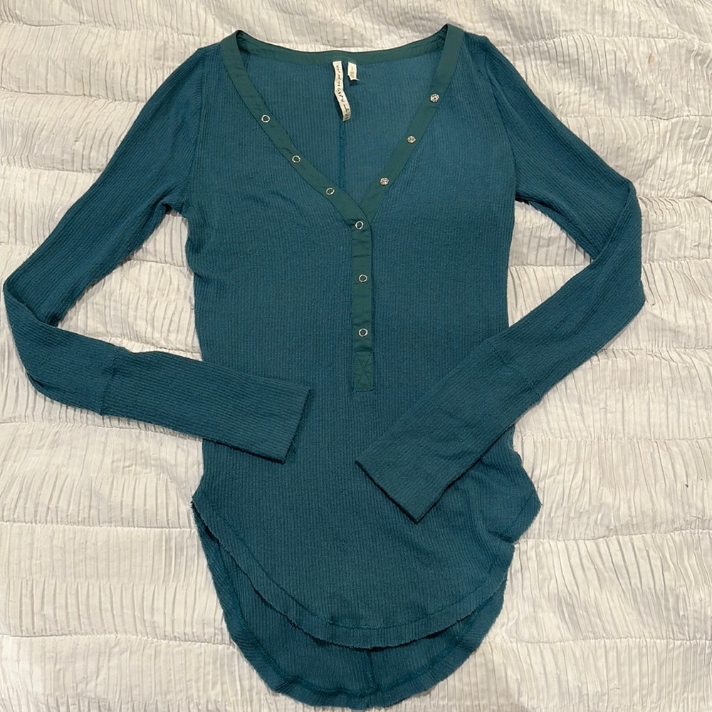 Out from Under Teal Everyday Snap Henley